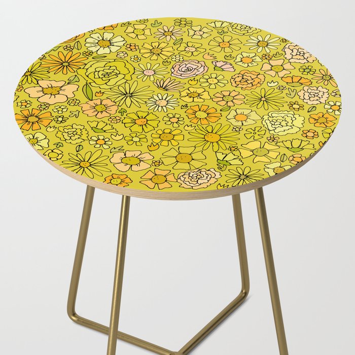retro flower power wallpaper dreams // art by surfy birdy Side Table Gallery Image 2