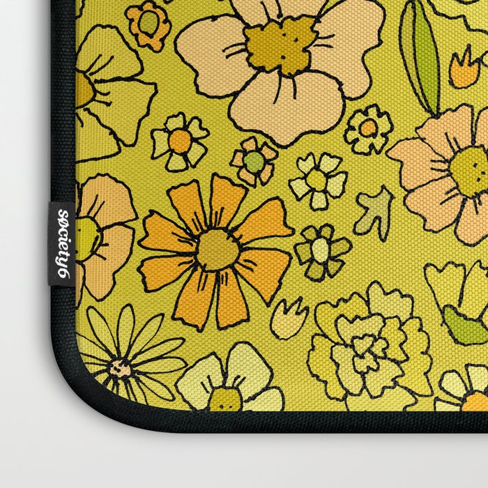 retro flower power wallpaper dreams // art by surfy birdy Laptop Sleeve Gallery Image 3