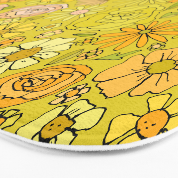 retro flower power wallpaper dreams // art by surfy birdy Bath Mat Gallery Image 3