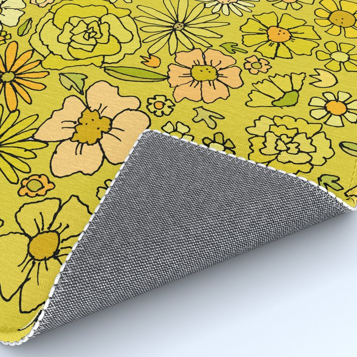 retro flower power wallpaper dreams // art by surfy birdy Rug Gallery Image 4