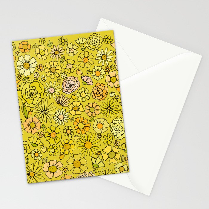 retro flower power wallpaper dreams // art by surfy birdy Stationery Card Gallery Image 2