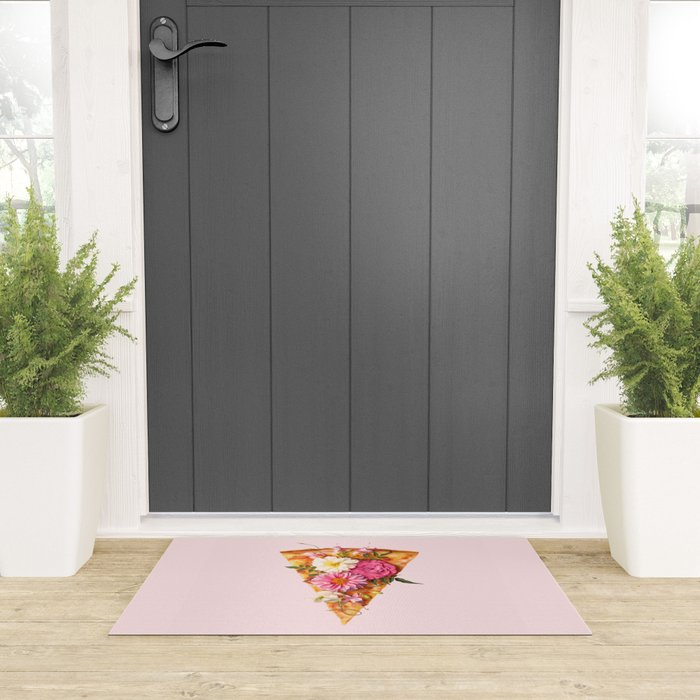 FLORAL PIZZA Welcome Mat Gallery Image 3