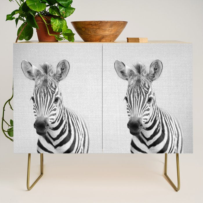 Baby Zebra - Black & White Credenza Gallery Image 1