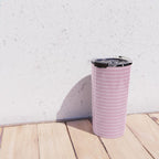 Minimal Arch XXVII Blush Pink Modern Geometric Lines Travel Mug Gallery Image 4