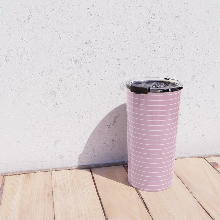 Minimal Arch XXVII Blush Pink Modern Geometric Lines Travel Mug Gallery Image 4