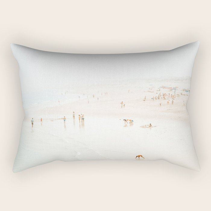 At The Beach (twelve) - minimal beach series by Ingrid Beddoes Rectangular Pillow Gallery Image 1