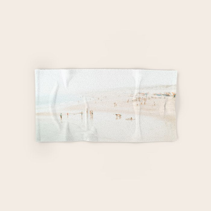 At The Beach (twelve) - minimal beach series by Ingrid Beddoes Bath Towel Gallery Image 1