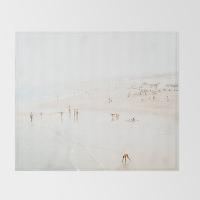 At The Beach (twelve) - minimal beach series by Ingrid Beddoes Throw Blanket Gallery Image 2