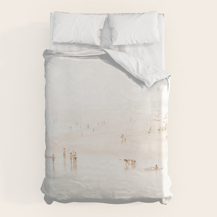 At The Beach (twelve) - minimal beach series by Ingrid Beddoes Duvet Cover Gallery Image 1