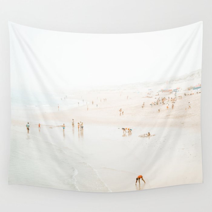 At The Beach (twelve) - minimal beach series by Ingrid Beddoes Wall Tapestry Gallery Image 1