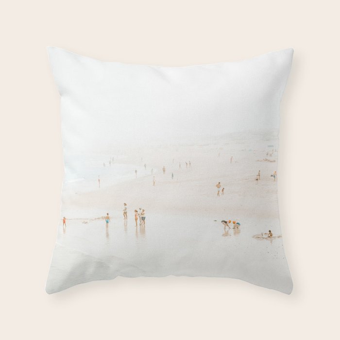 At The Beach (twelve) - minimal beach series by Ingrid Beddoes Throw Pillow Gallery Image 1