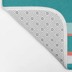 Colorful Stripes, Coral, Teal and Aqua Bath Mat Gallery Image 2