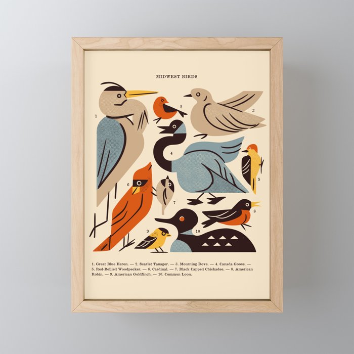 Midwest Birds Guide Mini Art Print Gallery Image 1