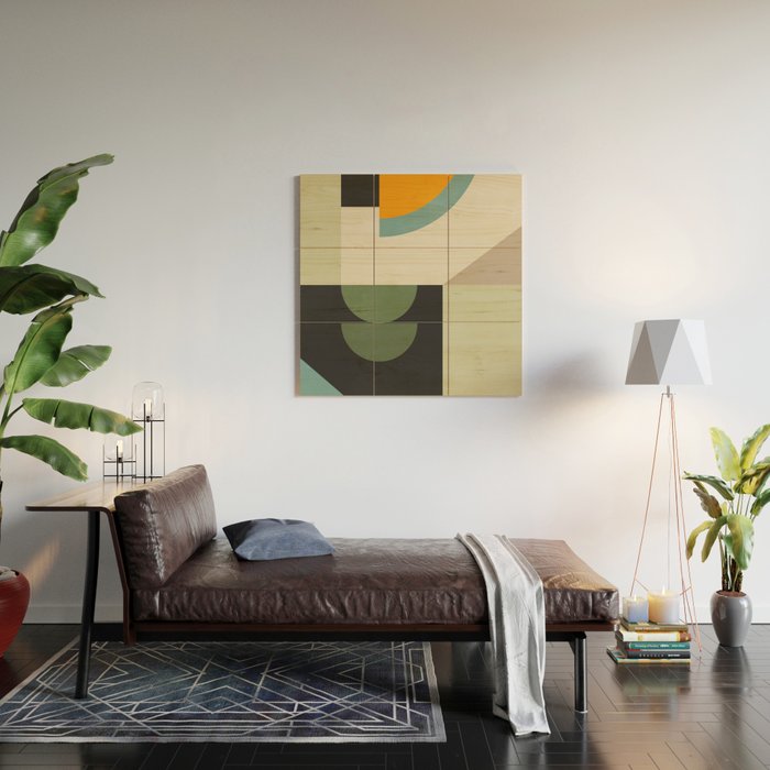 Abstract Geometric Shapes 25 Wood Wall Art Gallery Image 2