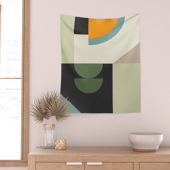 Abstract Geometric Shapes 25 Wall Tapestry Gallery Image 2