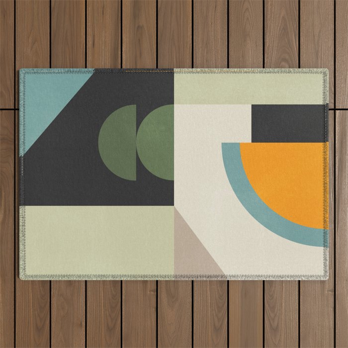 Abstract Geometric Shapes 25 Outdoor Rug Gallery Image 1