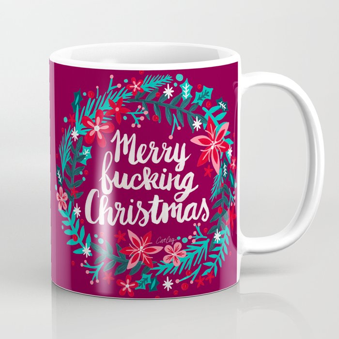 Merry F*cking Christmas - Maroon Coffee Mug Gallery Image 1