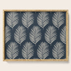 Palm Leaf Navy Blue And Cream Serving Tray Gallery Image 1