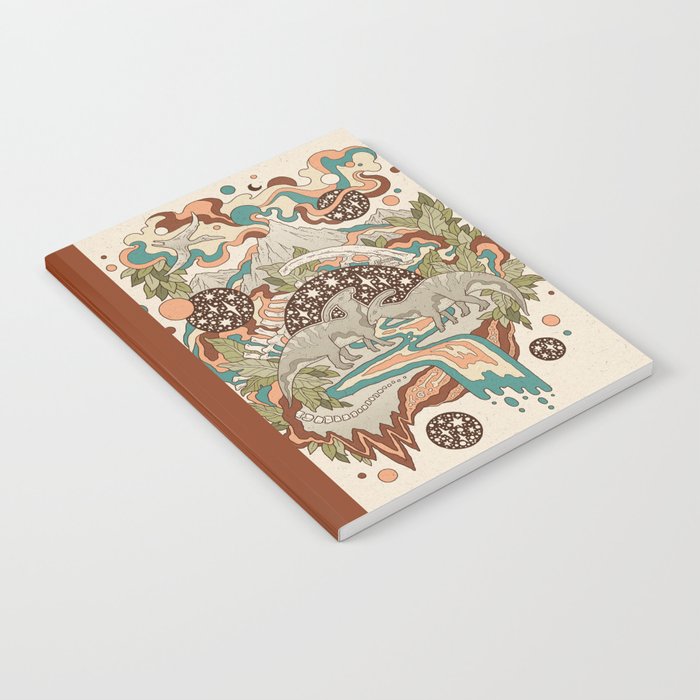 Lost Portal: Parasaurolophus | Retro Rainbow Palette | Dinosaur Science Fiction Art Notebook Gallery Image 2