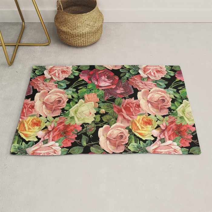 Vintage & Shabby chic - floral roses flowers rose Rug Gallery Image 1