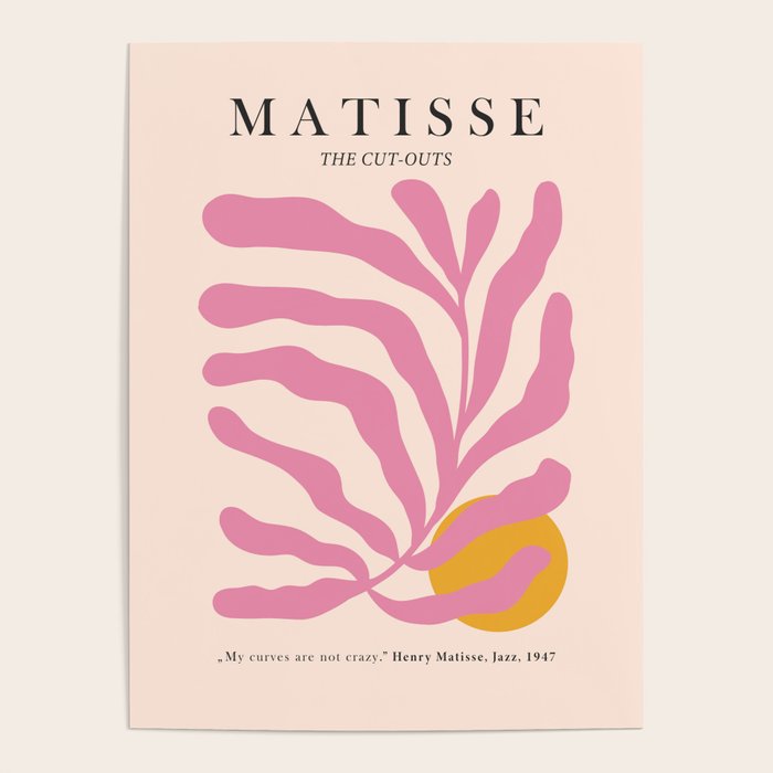 Matisse Cut Out Pink Leaf Poster Gallery Image 1