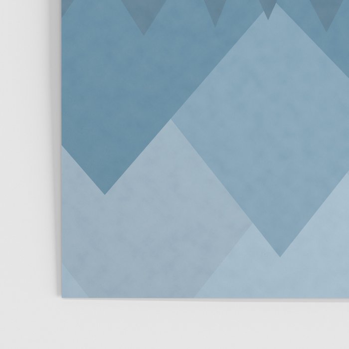 Calming Abstract Geometric Mountains Blue Poster Gallery Image 3
