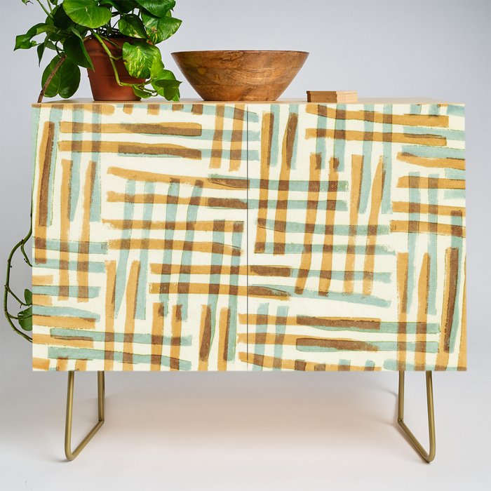 Abstract Linocut Pattern #7 Credenza Gallery Image 1