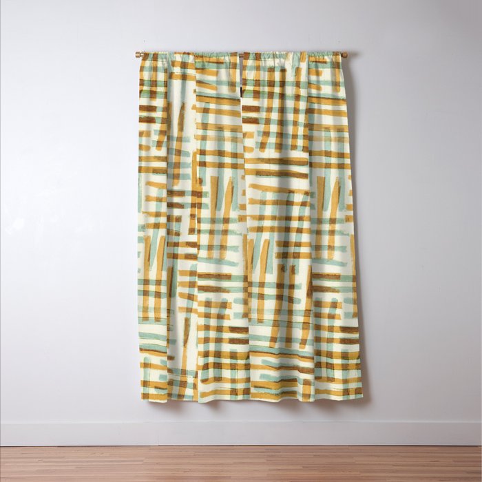 Abstract Linocut Pattern #7 Window Curtain Gallery Image 3