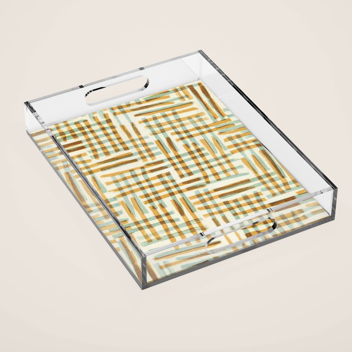 Abstract Linocut Pattern #7 Acrylic Tray Gallery Image 1