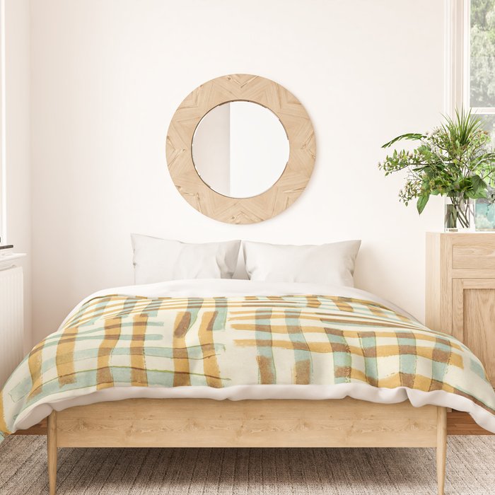 Abstract Linocut Pattern #7 Duvet Cover Gallery Image 3