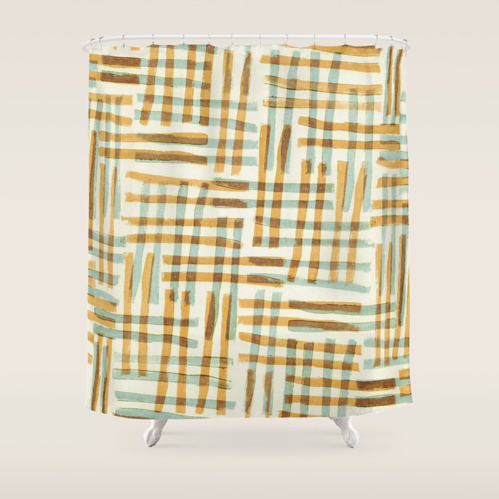 Abstract Linocut Pattern #7 Shower Curtain Gallery Image 1