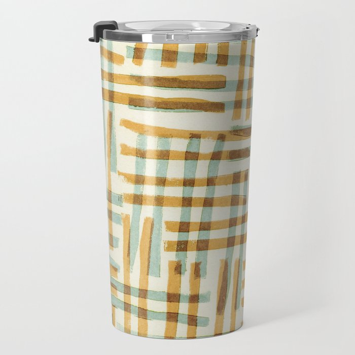 Abstract Linocut Pattern #7 Travel Mug Gallery Image 3