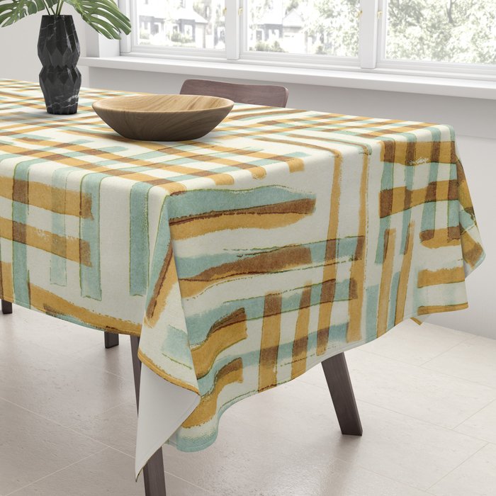 Abstract Linocut Pattern #7 Tablecloth Gallery Image 3