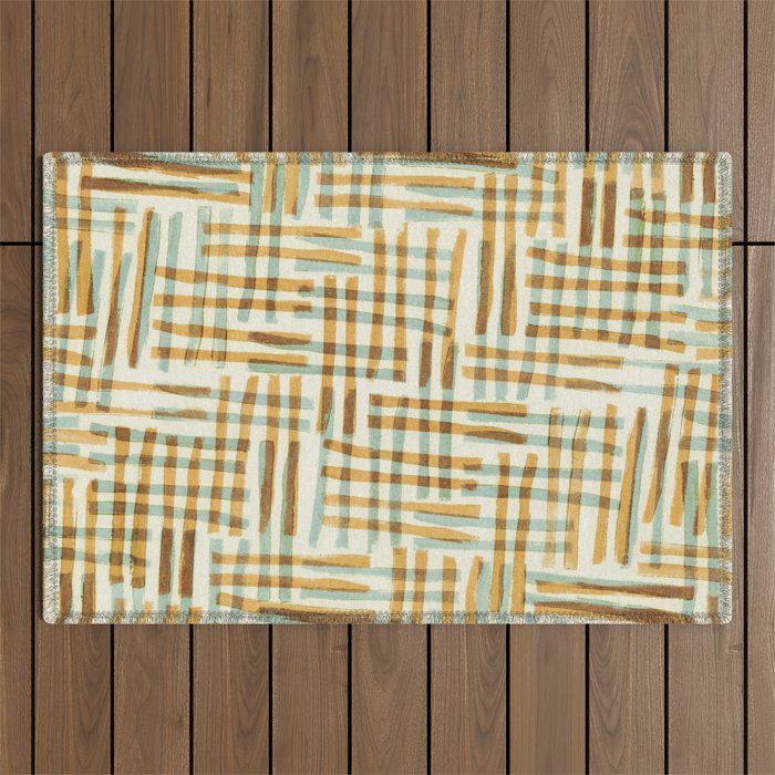 Abstract Linocut Pattern #7 Outdoor Rug Gallery Image 1