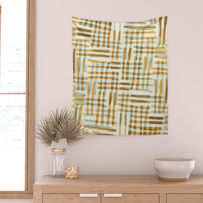 Abstract Linocut Pattern #7 Wall Tapestry Gallery Image 2