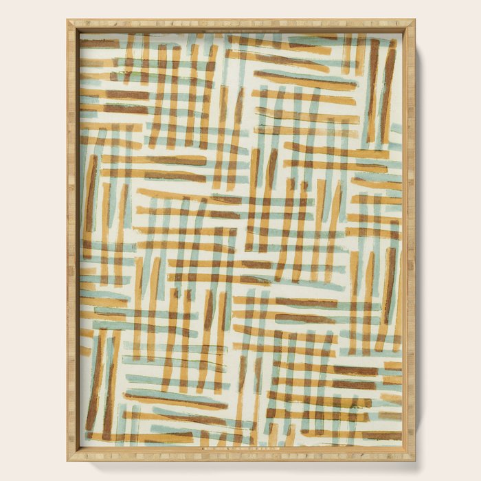 Abstract Linocut Pattern #7 Serving Tray Gallery Image 1