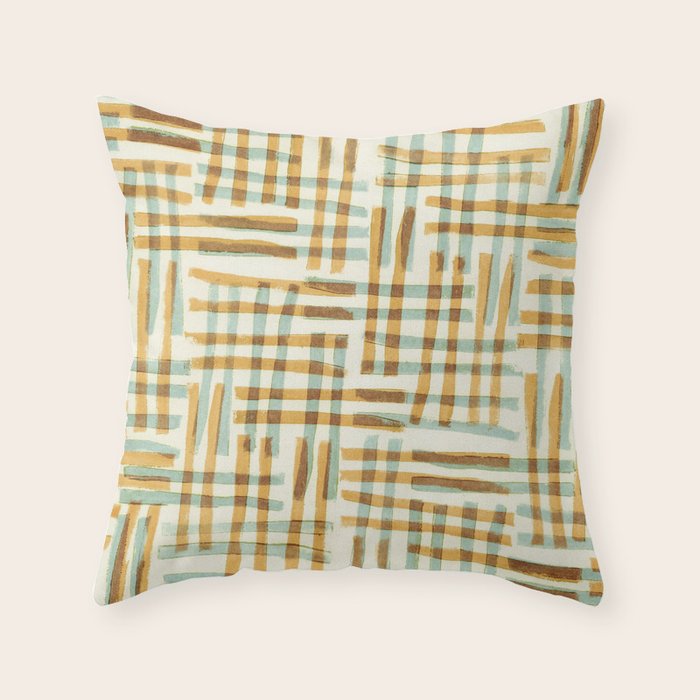 Abstract Linocut Pattern #7 Throw Pillow Gallery Image 6