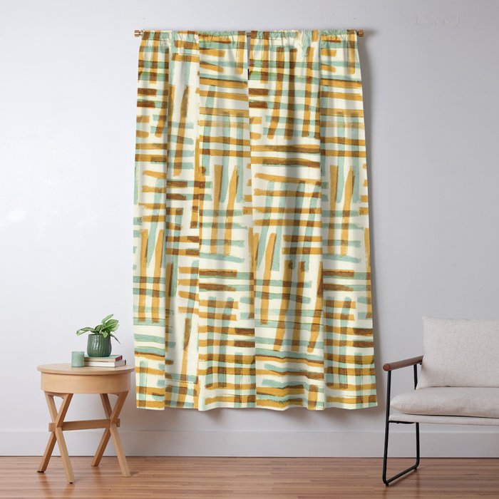 Abstract Linocut Pattern #7 Window Curtain Gallery Image 5