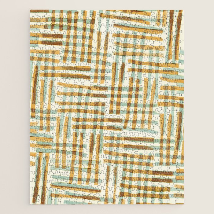 Abstract Linocut Pattern #7 Jigsaw Puzzle Gallery Image 1