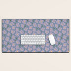 Little flowers in lavender and blue Desk Mat Gallery Image 1