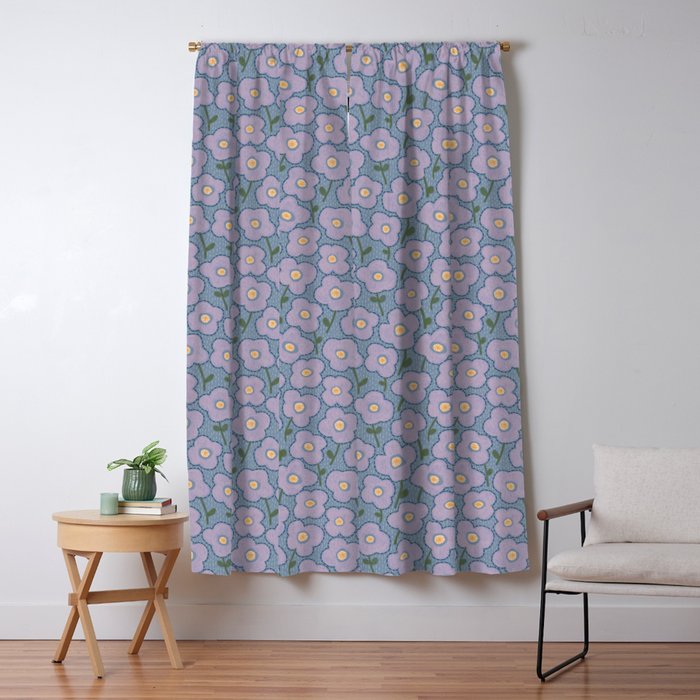 Little flowers in lavender and blue Window Curtain Gallery Image 5