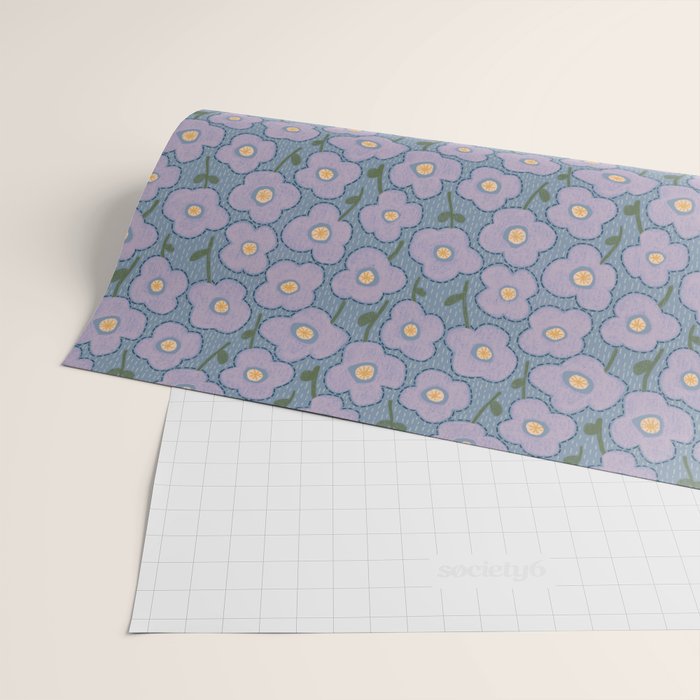 Little flowers in lavender and blue Wrapping Paper Gallery Image 2