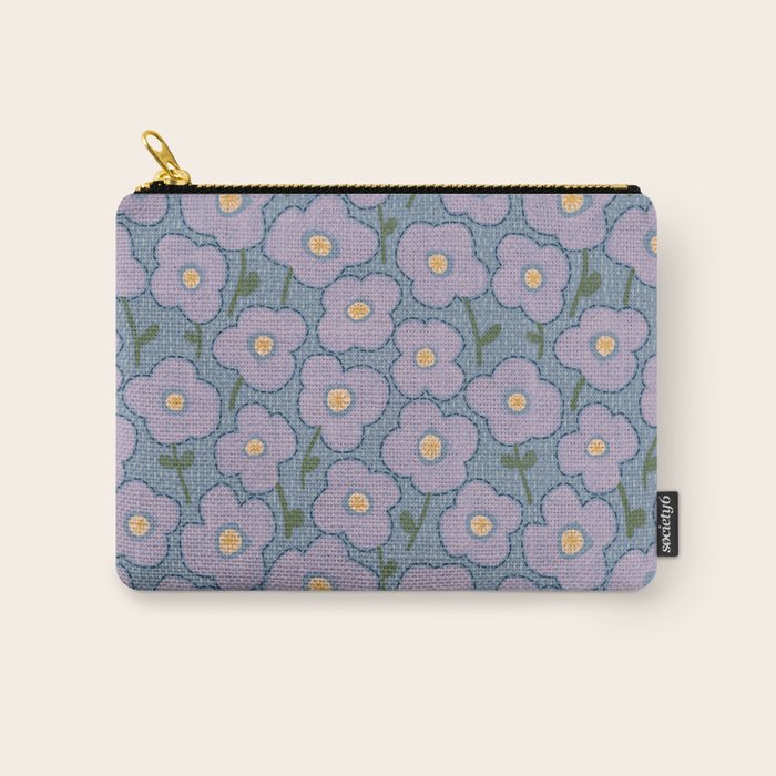 Little flowers in lavender and blue Carry All Pouch Gallery Image 1