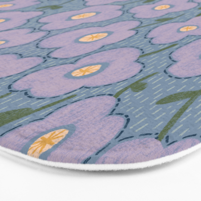 Little flowers in lavender and blue Bath Mat Gallery Image 3
