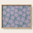 Little flowers in lavender and blue Serving Tray Gallery Image 1