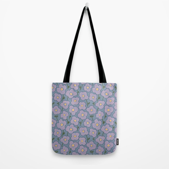 Little flowers in lavender and blue Tote Bag Gallery Image 2