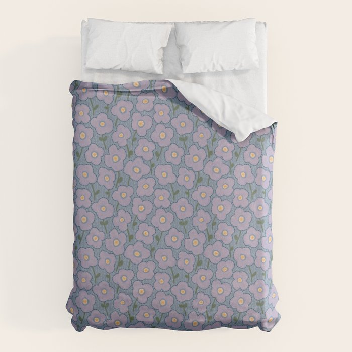 Little flowers in lavender and blue Duvet Cover Gallery Image 6