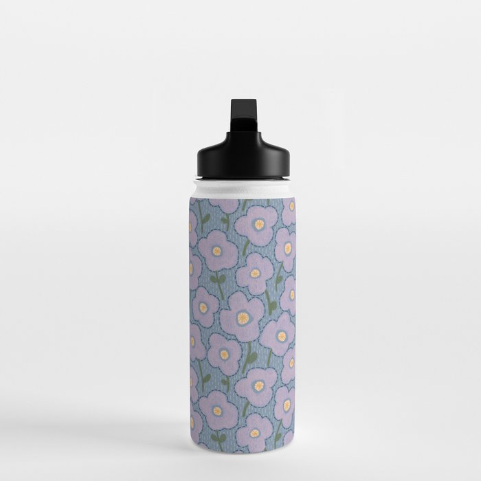 Little flowers in lavender and blue Water Bottle Gallery Image 3