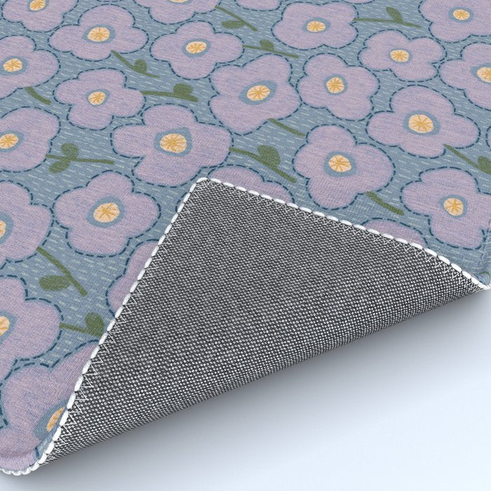 Little flowers in lavender and blue Rug Gallery Image 4