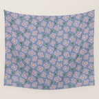 Little flowers in lavender and blue Wall Tapestry Gallery Image 4